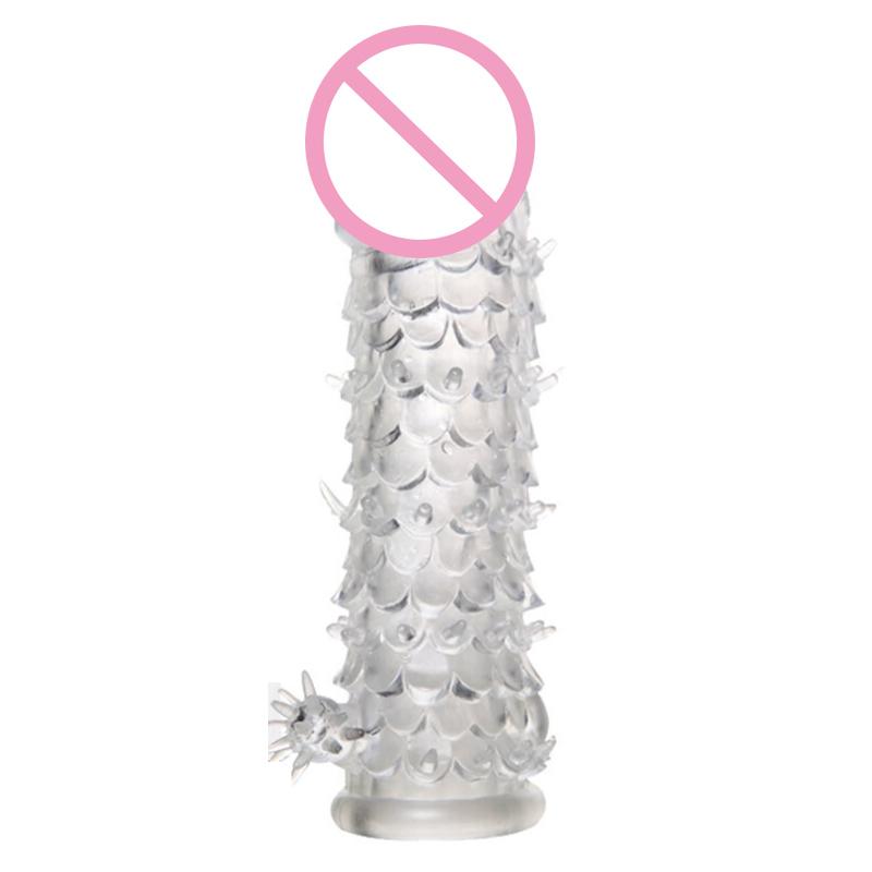 Penis Enlargement Sleeve Reusable Condoms Male Penis Extension Sleeves Delay Ejaculation Dildo Cover Adult Sex Toys for Men