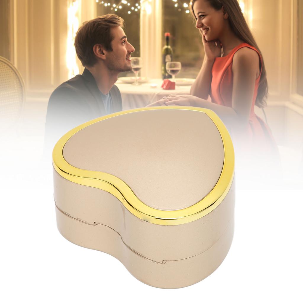 Heart Shaped Necklace Box Elegant Jewelry Display Gift Box with LED Light for Proposal Engagement