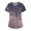 Casual Nurse Uniform Print Women Short Sleeve Tops V-neck Blouse Shirt Pocket Beauty Care Scrub Uniforms Enfermera Mujer 2023