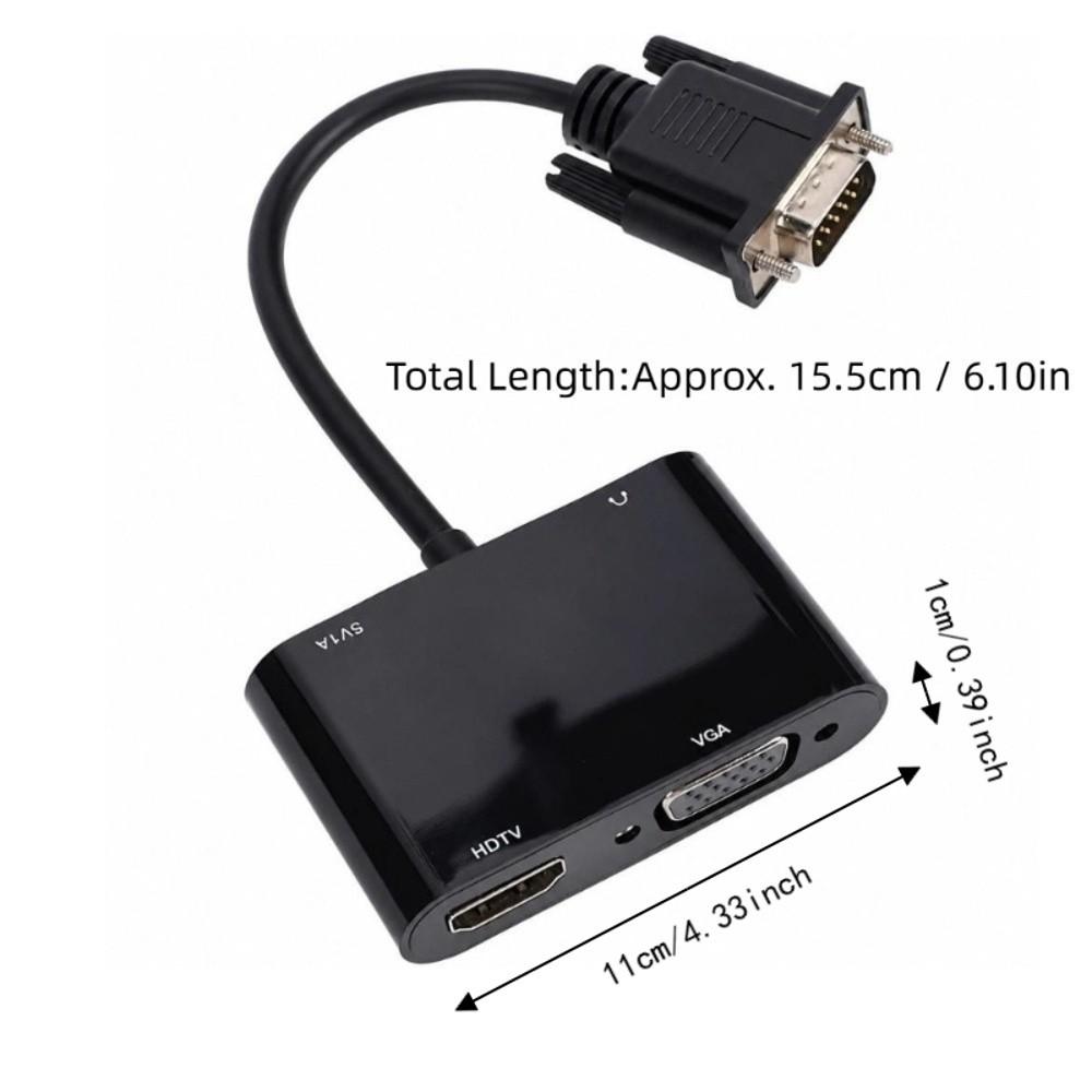 2 In 1 Design VGA To HD Adapter With Audio Port Video Converter VGA Converter  Home Office Use