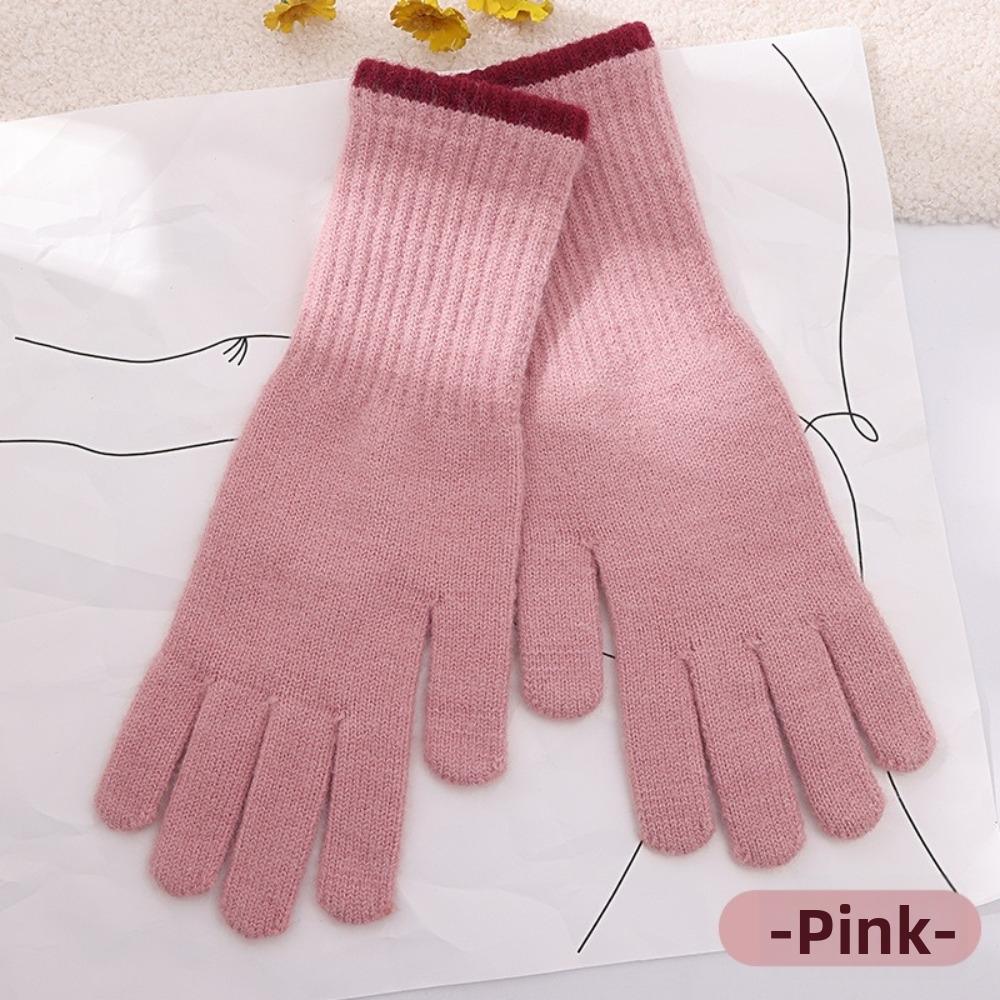 Stretch Yarn Knit Gloves Finger Opening Design Thermal Gloves Full Finger Gloves Winter Season