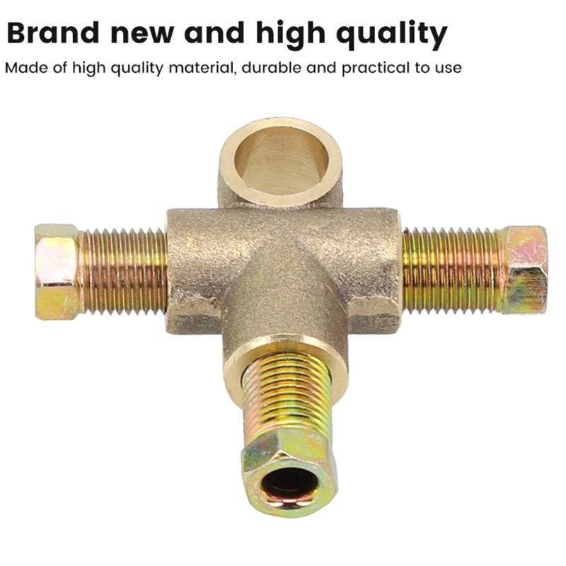 10Mm Brake Pipe Fittings 3 Way Brake T Piece Tee W/ 3 Male Short Nuts Union Metric M10 3/16" Pipe Brake Hoses Accessories Parts