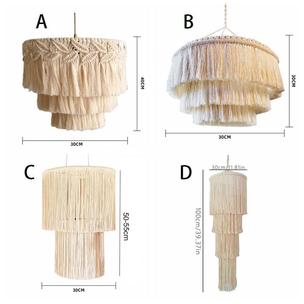 Exquisite Woven Tapestry Lampshade Handwoven Hanging Light Cover Macrame Tassel Lamp Shade Hotel
