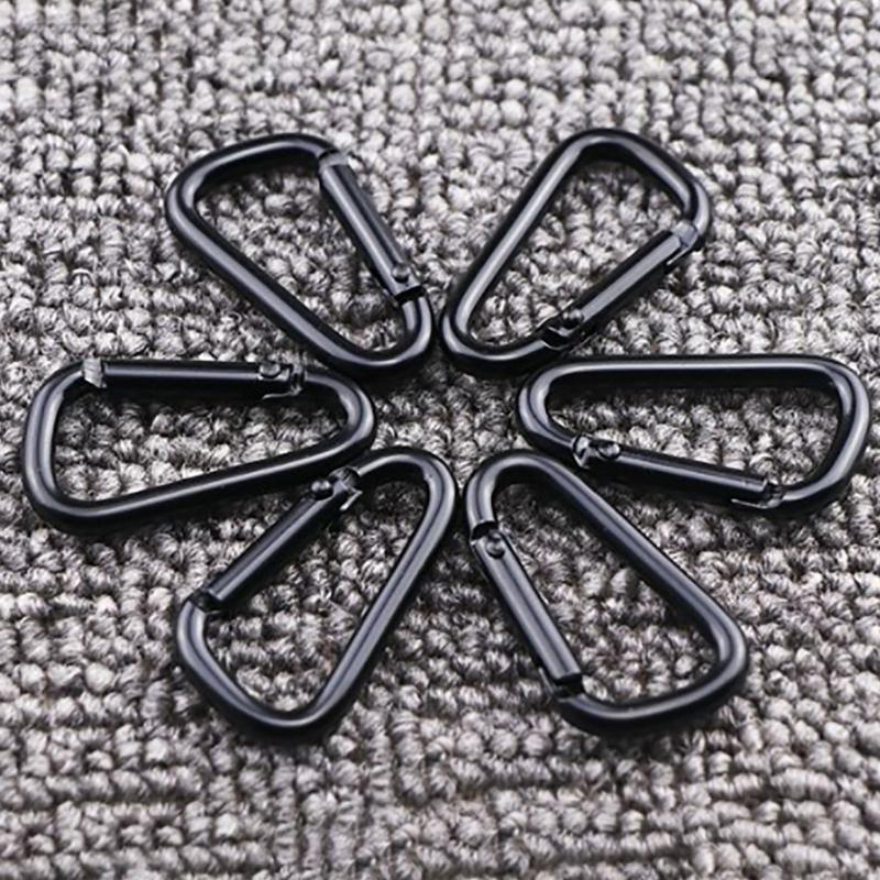 4 Pcs Heavy Duty Spring Snap Hook Small Mountaineering Buckle D Rings Clip Hook Climbing Carabiner Keychain Clip