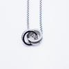 Fashion Trendy Men'S And Women'S Double-Ring Diamond-Encrusted Pendant Necklace High-End Trendy Cool Titanium Steel Pearl Chain Jewelry