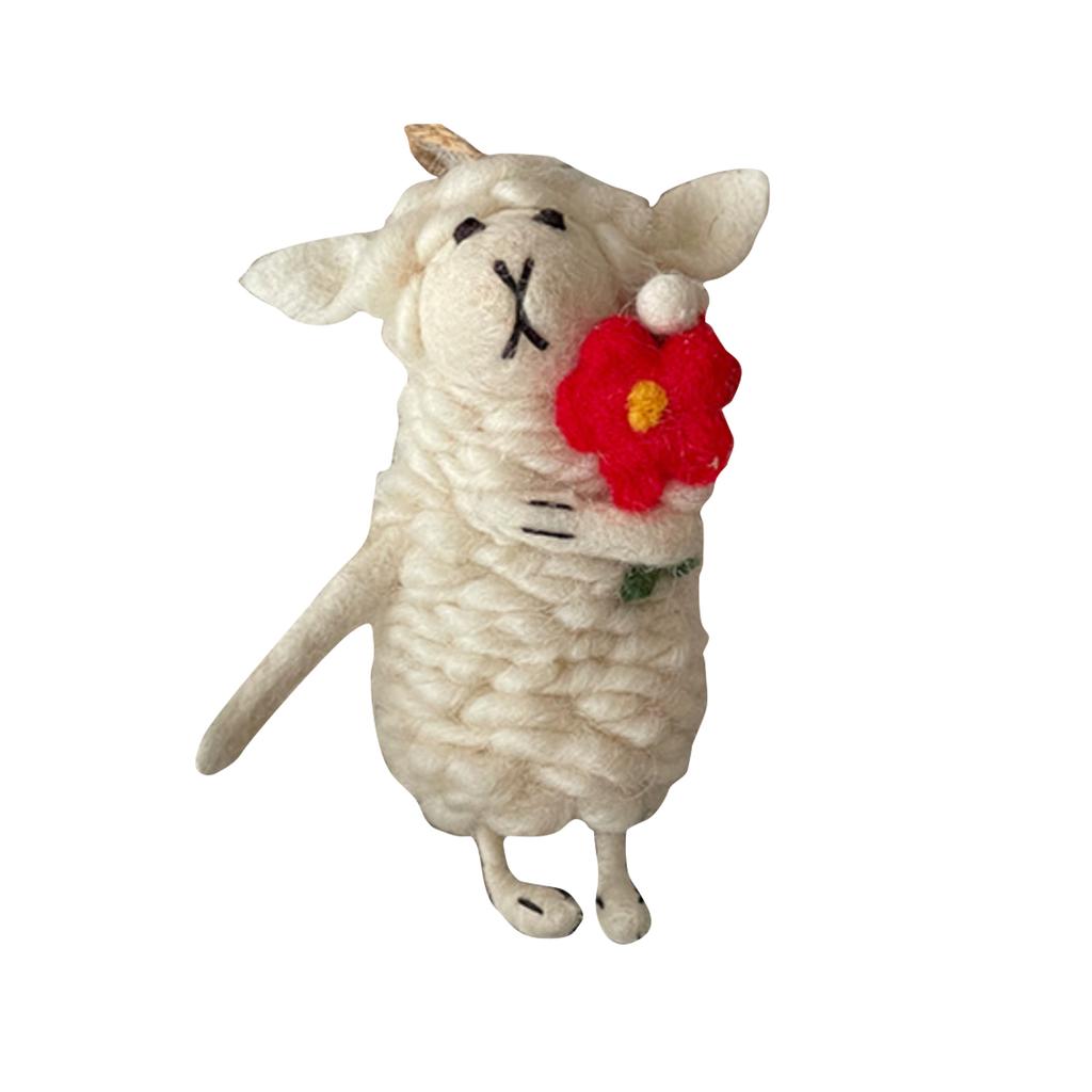 Cute Sheep Wool Pendant, Doll Accessory, Animal Doll Keychain, Bag Charm