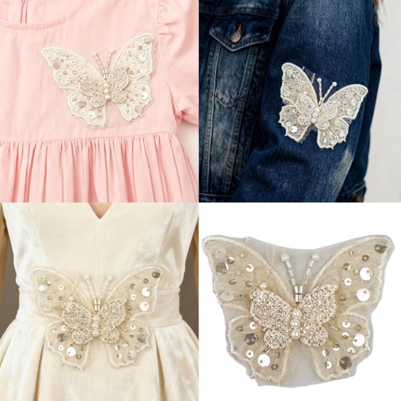 Glittering Sequins Butterfly Applique Decoration For Fabric Improvement On Hats Bags And DIY Ideas