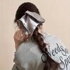 Korean-style Shiny Fabric Silvery Square Scarf Large Intestine Hair Tie for Women Low Ponytail Hair Rope