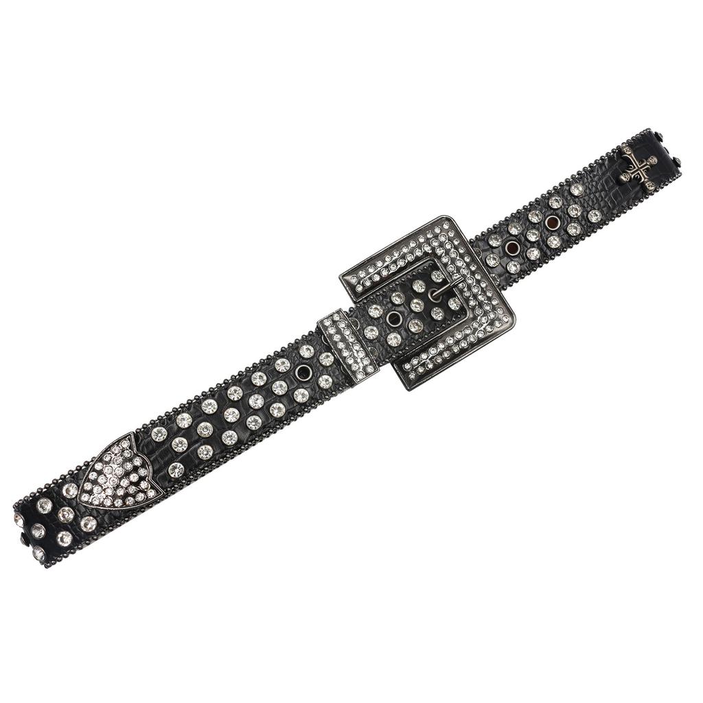 Design Cross New True Rhinestone Women's Belt Men's Belt Diamond-Inserted Belt DIY Belt