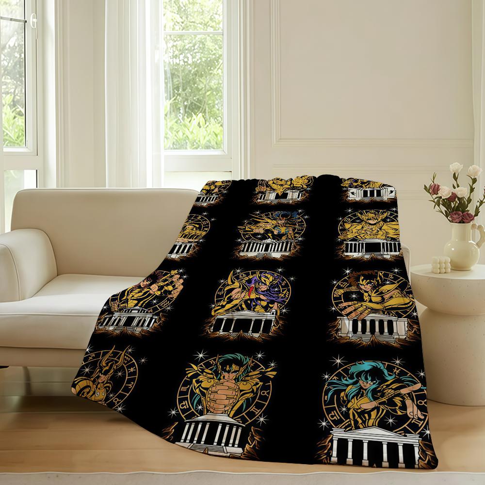 

Adventure anime Golden Saint Seiya Blanket For Sofa Office Bed Plane Travel Sleep Read Relax Camping Soft And Warm 30x40in