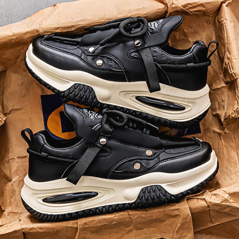 Mens Casual Sneakers Shoes 2025 Spring Thick Sole Fashion Comfortable Mixed Colour Anti Slip Board Footwear Zapatillas De Hombre