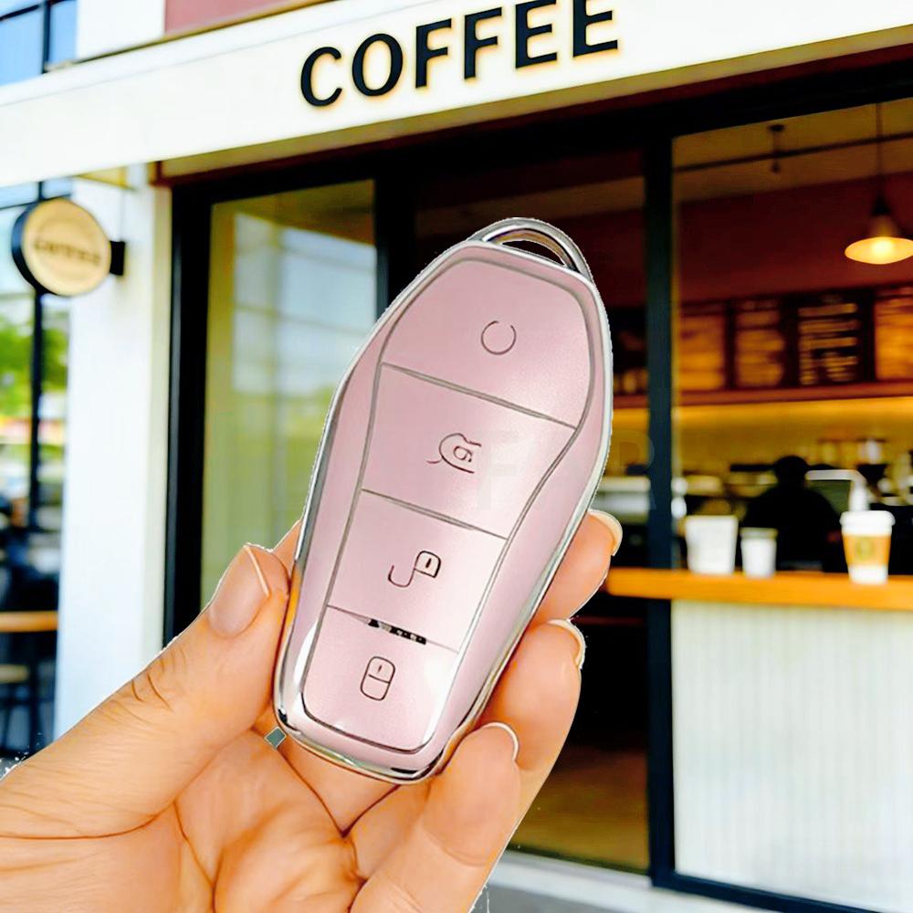 Tpu Remote Fob Holder For Byd Song Plus Atto 3 Han Ev Tang Dm Qin Seal Dolphin Keychain Key Case Cover Car Accessories