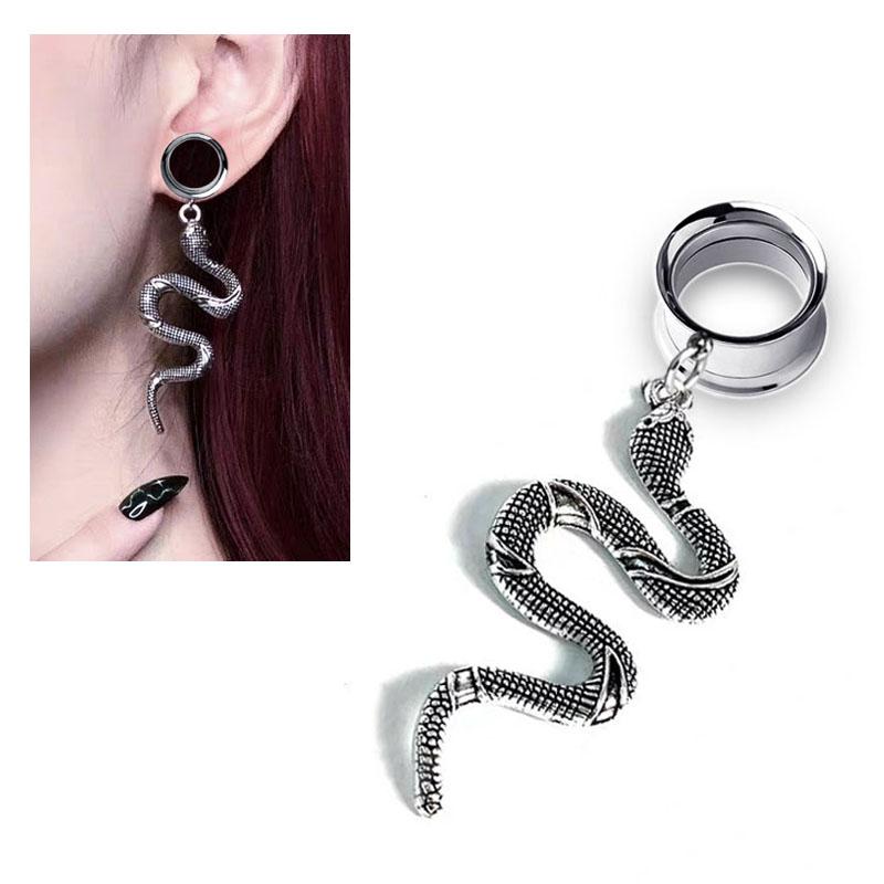 1Pc Screwfix Cobra Snake Pendant Ear Tunnel Plugs and Gauges Flesh