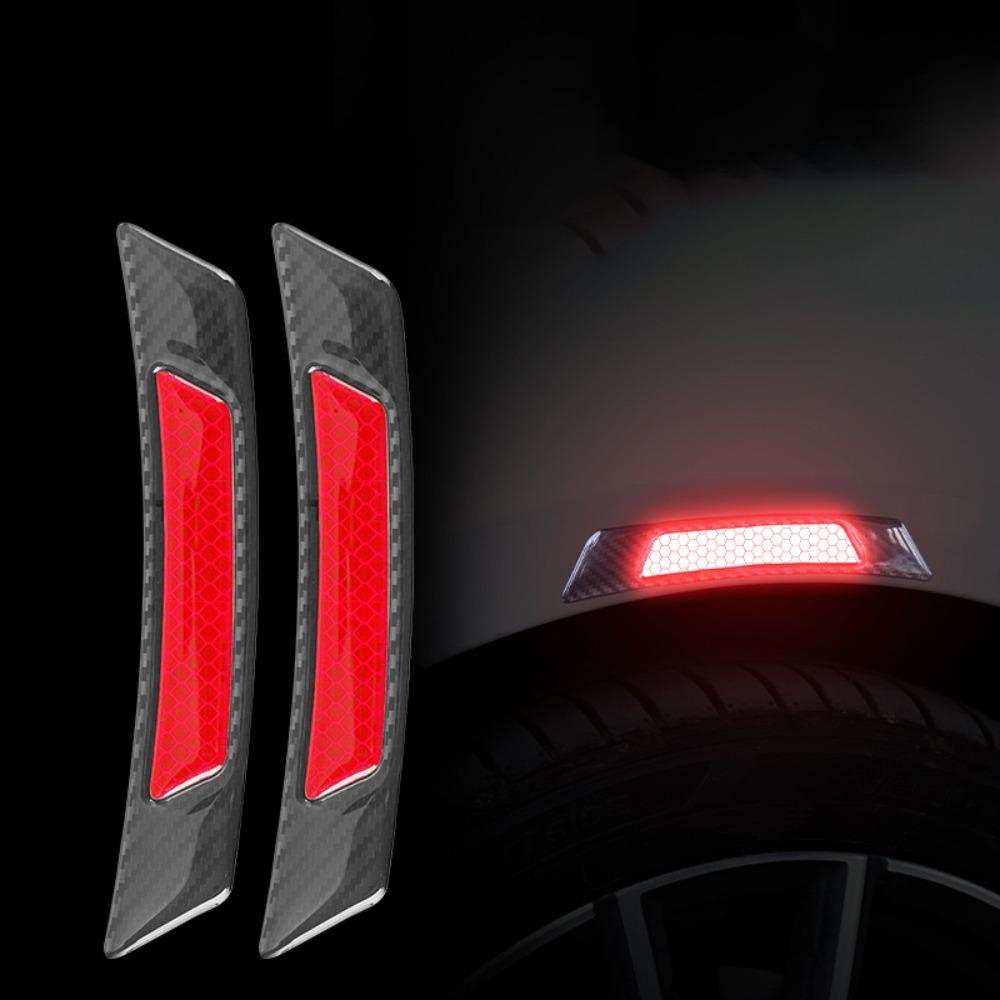 2Pcs High Brightness Reflective Wheel Arch Stickers Safety Warning Decal Car Exterior Protection
