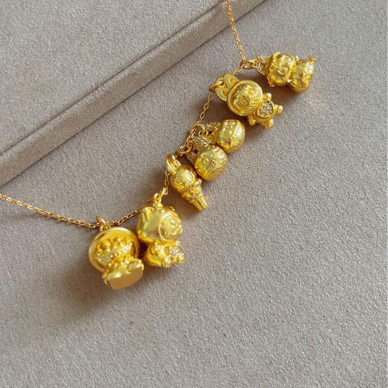 Ciondolo Fai da Te Labu Versione Q Cartone Animato Oro Sabbia Accessori Bracciale Collana di Perline Gioielli Carini