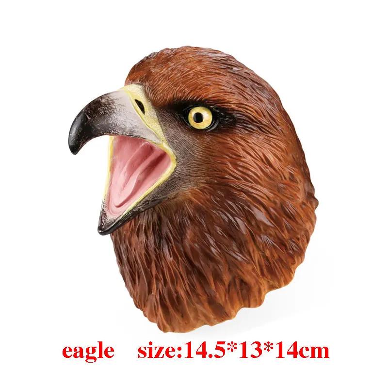Soft Vinyl Rubber Animal Head Hand Puppet Figure Toys Gloves Model Gift Dinosaur Hand Puppet Toys For Halloween dress up