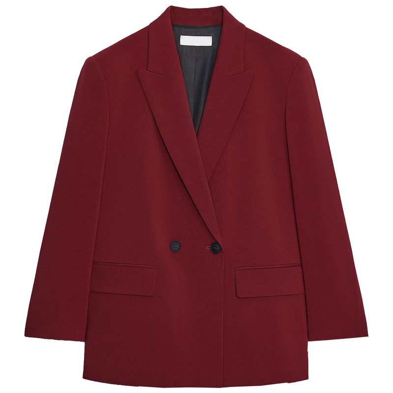 Zaprha 2025 Autumn New Elegant Lapel Long sleeve with Shoulder Pad Profile Double Placket Blazers 2753122