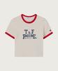 Women'S Sports Team Logo Cropped Ringer T-Shirt Oatmeal