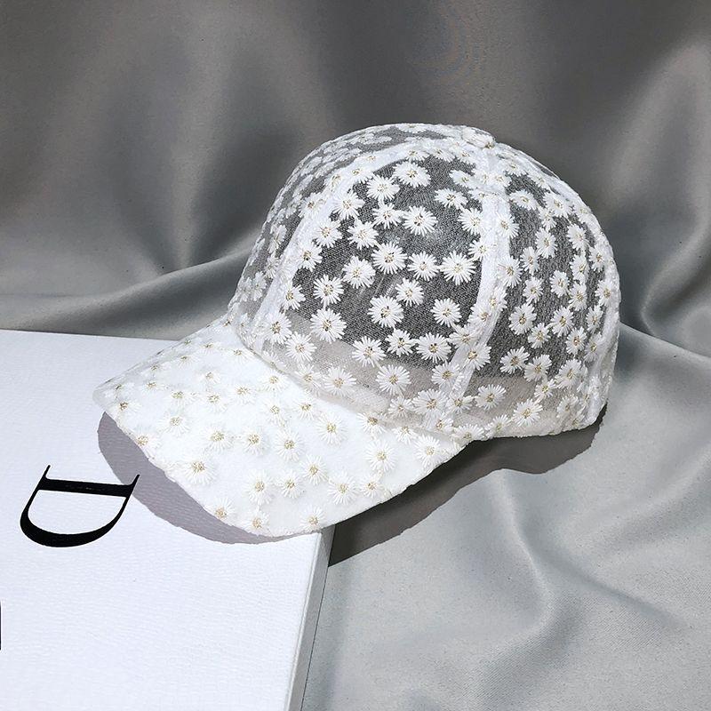 Hut Damen Sommer dünnes Mesh atmungsaktive Baseballkappe Sonnenschutz Sonnenhut klein frisch Chrysanthemenkappe Tide