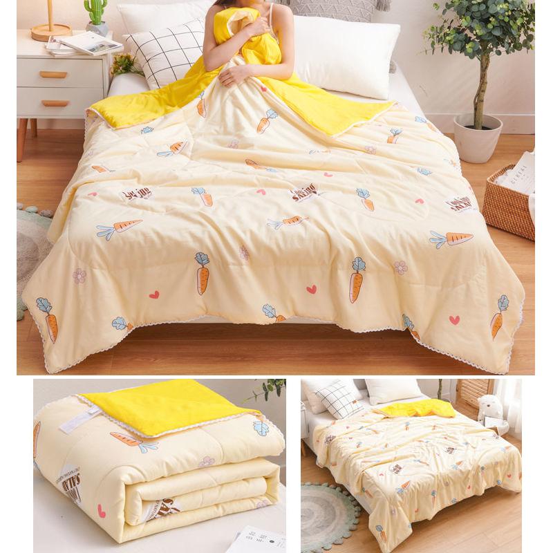 Cute Thin Comforter Quilt With Floral Lace High Quality Children King Animals Fruits Bedspread Adult Patchwork Bed Blankets