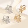 Exaggerated Personalized Three Five Petal Flower Dangle Earrings For Women