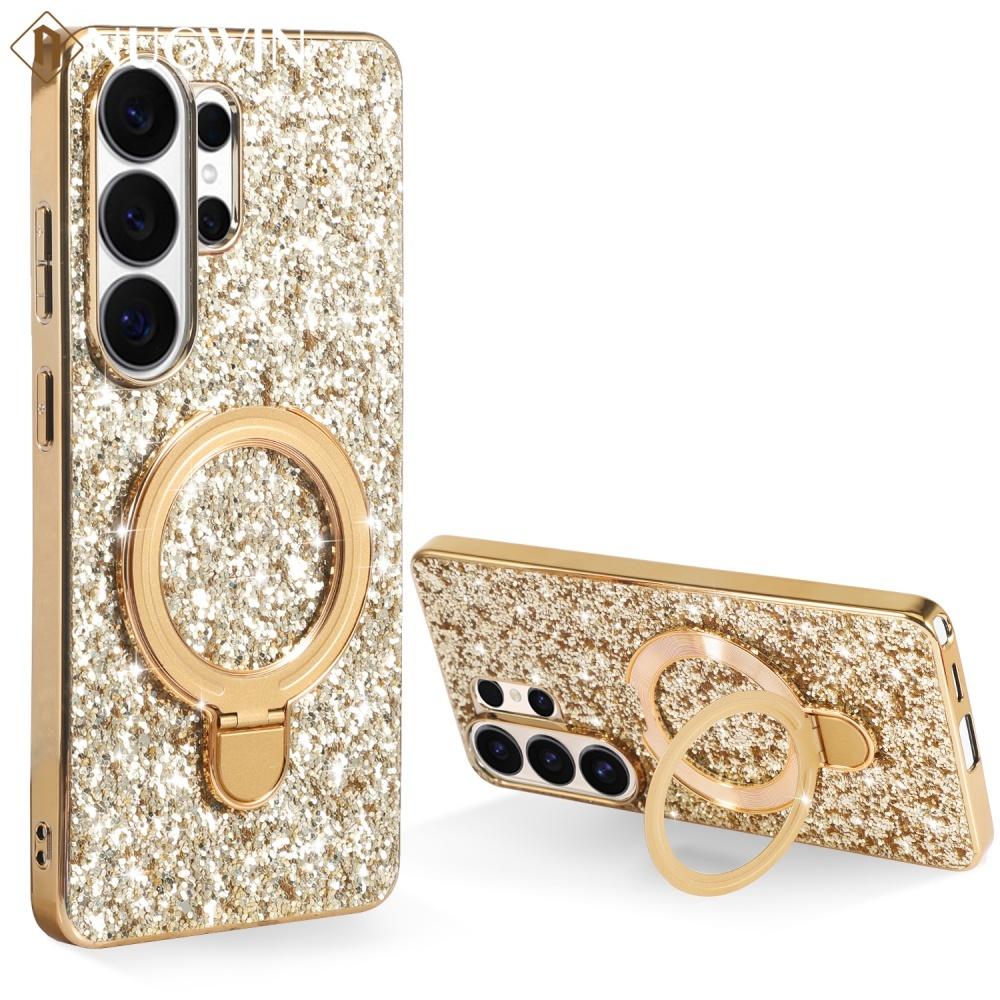 Sterren Glitter Pailletten Klapstandaard Hoesje Voor Samsung Galaxy S26 S25 S24 S23 S22 Ultra Plus A55 A56 A26 Luxe Schokbestendig Hoesje