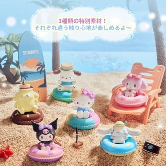 TOP HRAČKA Postavičky Sanrio Mini Plaváček Série 3 Kusy Gacha Slepý Box Figurka Měkký Vinyl PVC Prémiový Dárek k Narozeninám Kuromi Sběratelé Postaviček