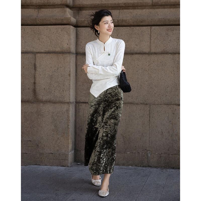 Demana Winter New Chinese Style Jacquard Frog-Button Top