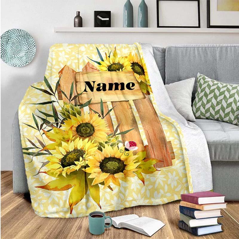 Sunflower Customize Your Name Blanket Warm Comfortable And Soft Blankets Are Suitable For Home Lunch Break Blanket Office Sofa Sofa Gift To Relatives