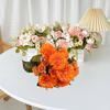 Valósághű mesterséges krizantém csokor, öntözés nélkül, hamis krizantém virágok otthoni esküvői dekoráció