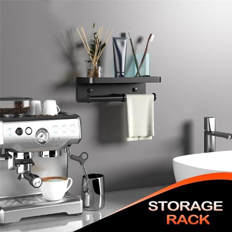 A84E-1 PCS Stainless Steel Tissue Holder Hotel Engineering Toilet Paper Rack Roll Box Black