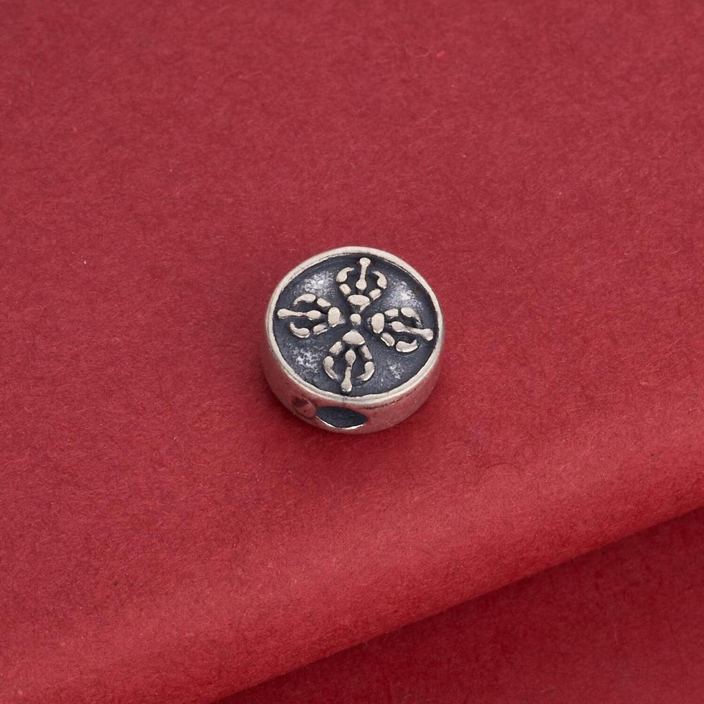 S925 Sterling Silver Tibetan Cross Vajra Cloud Beads: DIY Charms for Bracelets & Necklaces