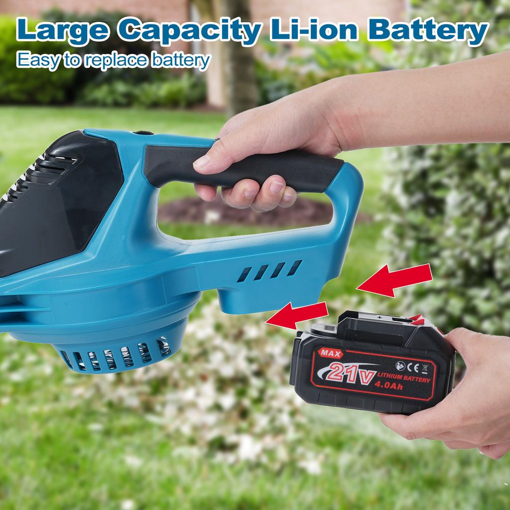 Leaf Blower 100MPH 21V Powerful Motor Electric Leaf Blower for Lawn Care 5 Speed Modes Battery Powered Leaf Blower