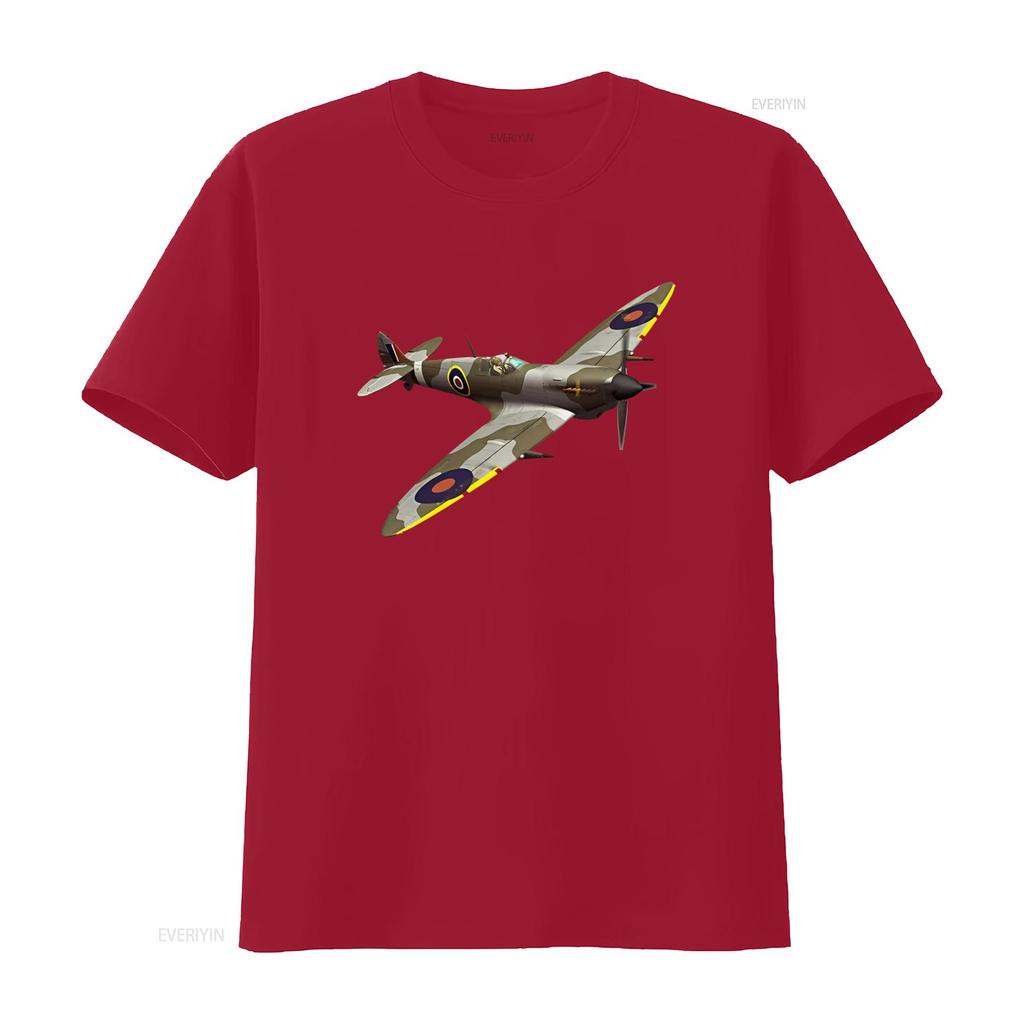 Vintage Supermarine Spitfire Flying Solo Mens Cotton T Shirt Retro Military Aviation Design Comfortable Fit Perfect for