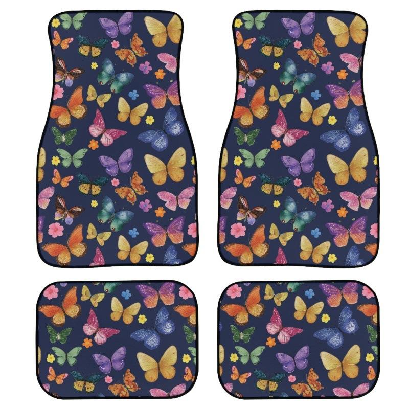 Butterfly Full Print Car Floor Mat Four-Piece Floor Mat Car Truck Universal