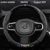 Suède Koolstofvezel Stuurwielhoes voor Volvo XC60, XC90, S90, S60, XC40, S40
