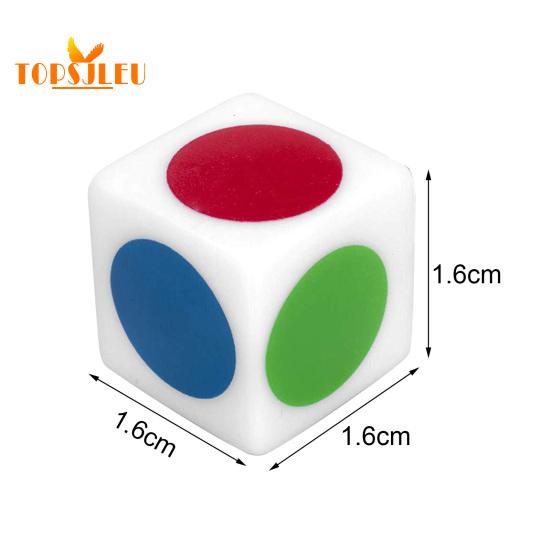 Colorful Dice - 10Pcs, 16MM, Teach Primary Secondary Colors, Fun Learning Games, Durable Acrylic, 6 Sided Educational Color Recognition Dice