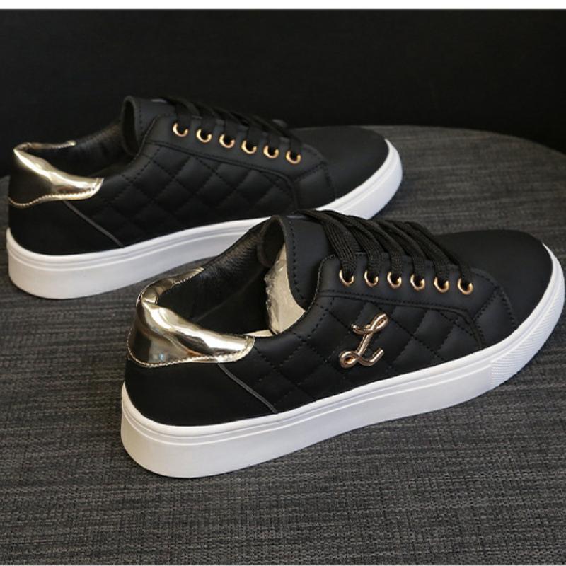 Modische weiße Schuhe, Damen atmungsaktive Sportschuhe, Rutschfeste, weich besohlte vulkanisierte Schuhe, Damen lässige, multifunktionale flache Schuhe