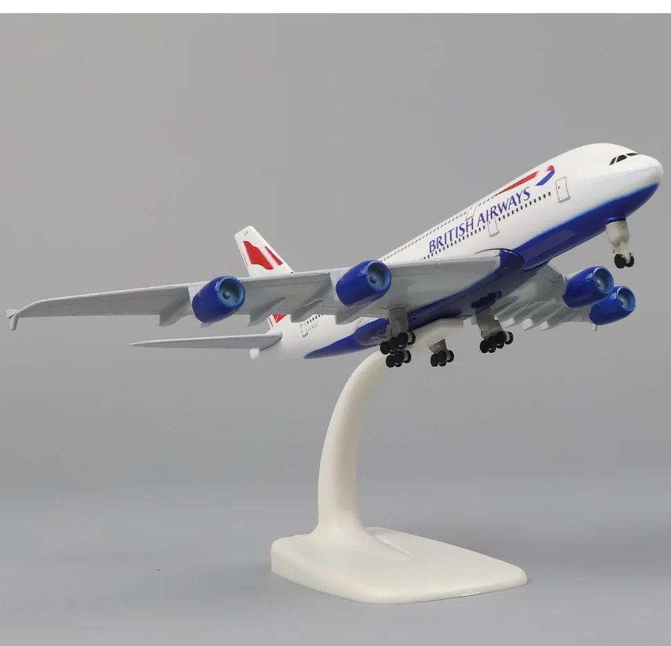 20cm Plane Toy Model Alloy Metal UK Air British Airways AIRBUS 380 A380 Airlines Airplane Model Diecast Air Plane Model Aircraft