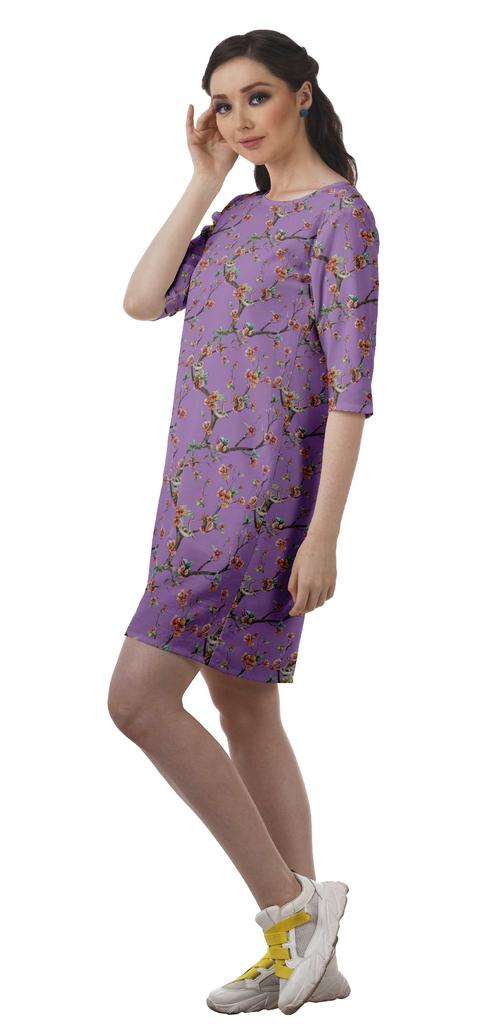 Moomaya Printed 3 4 Sleeve Winter Dresses For Women Scoop Neck Short Swing