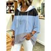 Damen Kapuzenpullover mit Dreiviertelärm, locker, Retro-Blumenmuster, lässiges Urlaubs-Top