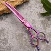 SANGELAR 7 Inch Top Grade Super Jp440C Professional Pet Scissors Downward Curved Grooming Scissors Dog Hair Care Thinner Scissors