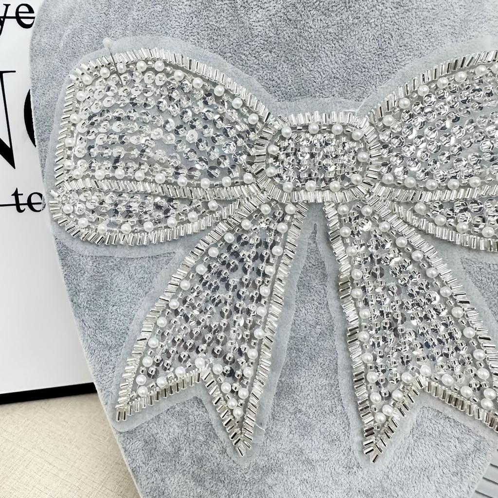 Handmade Bead Sequined Mesh Bow Patch Clothing Top Dress Children'S Clothing Decorative Cloth Sticker Accessories