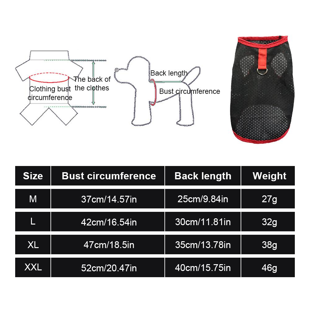 M-2XL Summer Pet Cat Vest Pet Puppy Dog Clothes Breathable Cool Dog Vest for Small Dogs Teddy Dog Vest Pet Clothing