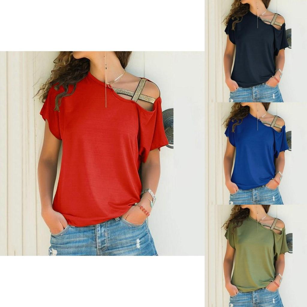Premium Quality Womens Loose Blouse Casual Shirt Top Short Sleeve For Daily Comfort