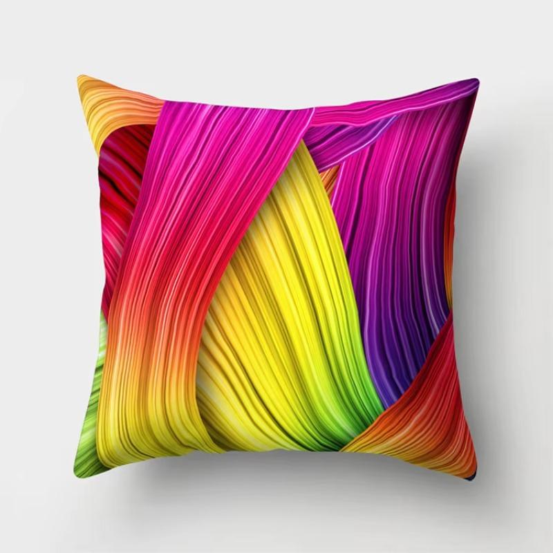 Colorful Geometric Pillow Case Polyester Cushion Cover Animal Rainbow Pillow Cover Decor For Home Car Sofa Decoration 45X45Cm