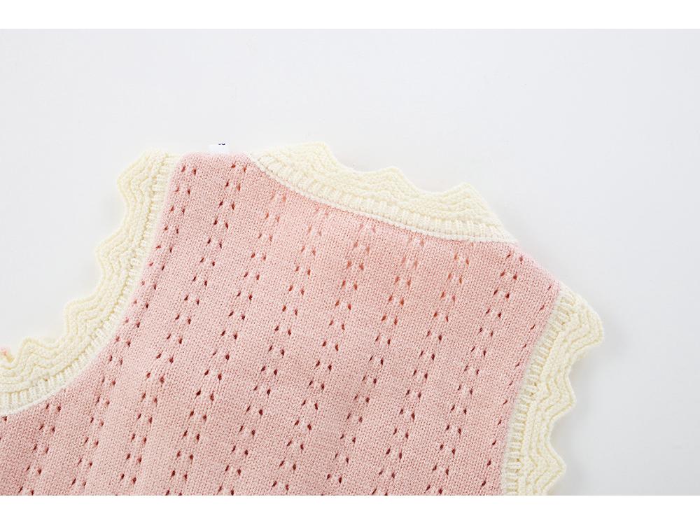 2025 Jaro & Podzim Roztomilá dětská pletená svetrová vesta - Módní bezrukávový kardigan