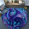 Purple Dragon Round Area Rug,Carpet Rug for Living Room Bedroom Sofa Playroom Decor,Non-slip Floor Mat