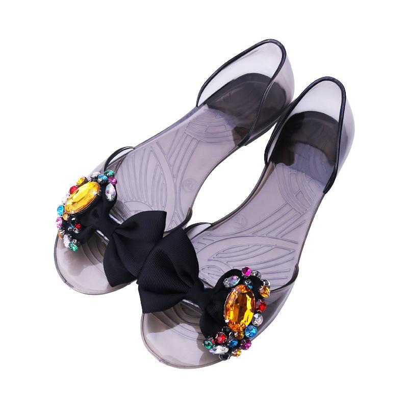 Women'S Fashion Diamond Bow Crystal Shoes Outdoor Beach Shoes Women'S Sandals Casual