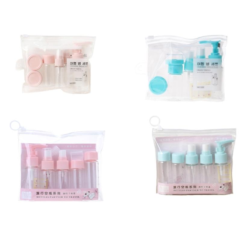 7/9 Pieces Multifunctional Cosmetic Bottles Leak Proof Travel Container Travel Bottles Set for Shampoo Lotion Cream
